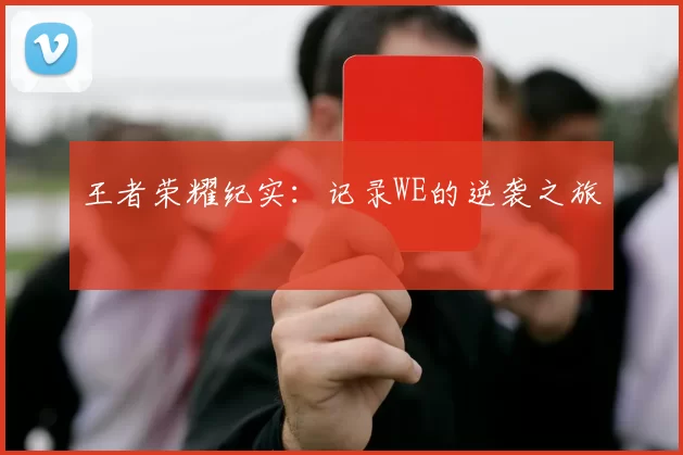 王者荣耀纪实:记录WE的逆袭之旅