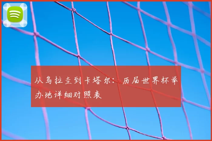 从乌拉圭到卡塔尔:历届世界杯举办地详细对照表